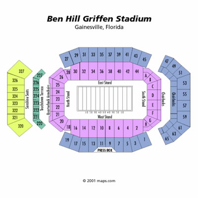 <?=Ben Hill Griffin Stadium;?> Seating Chart