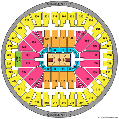 <?=Oracle Arena;?> Seating Chart