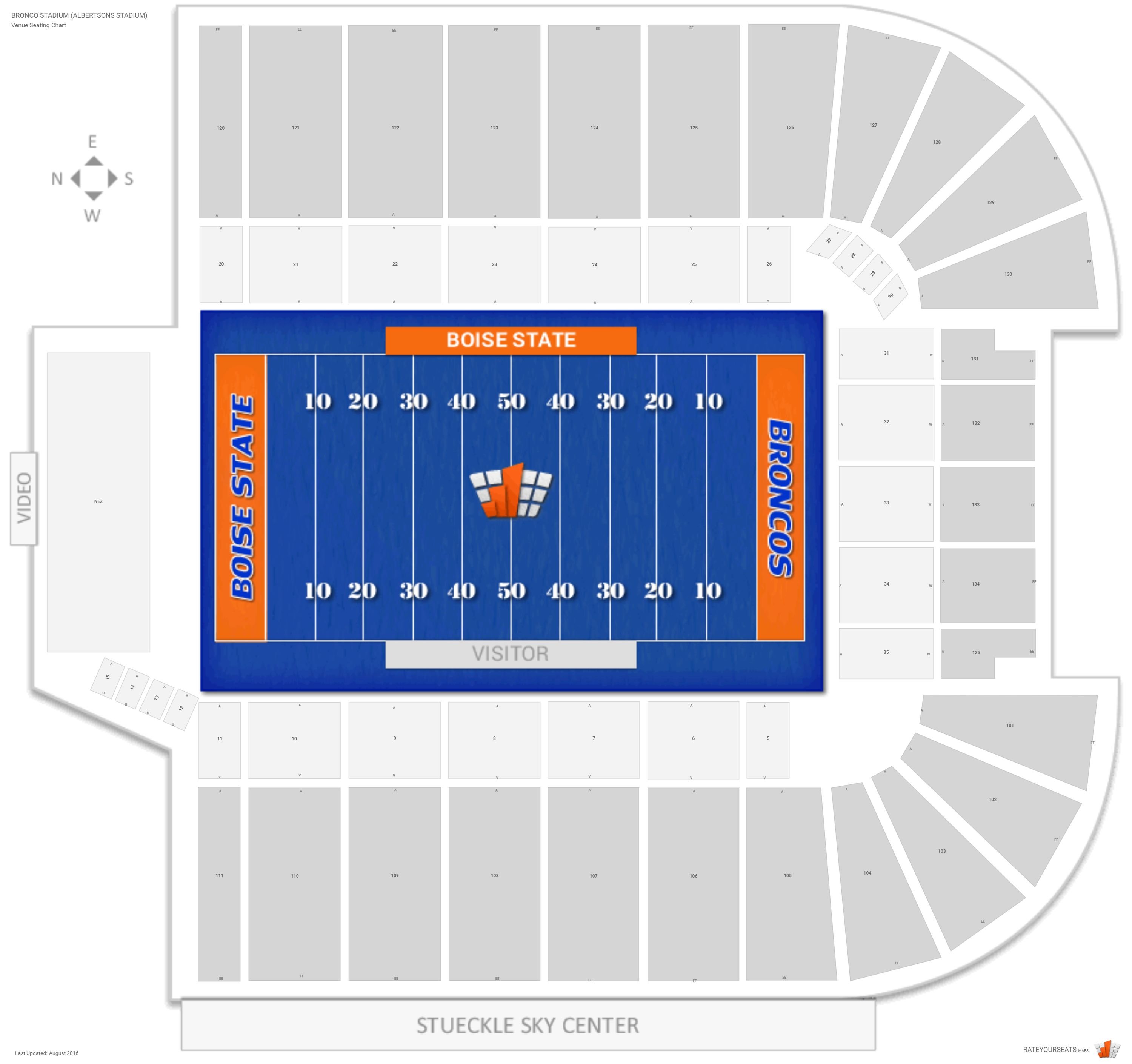 Bronco Stadium (Albertsons Stadium) (Boise State) Seating Guide