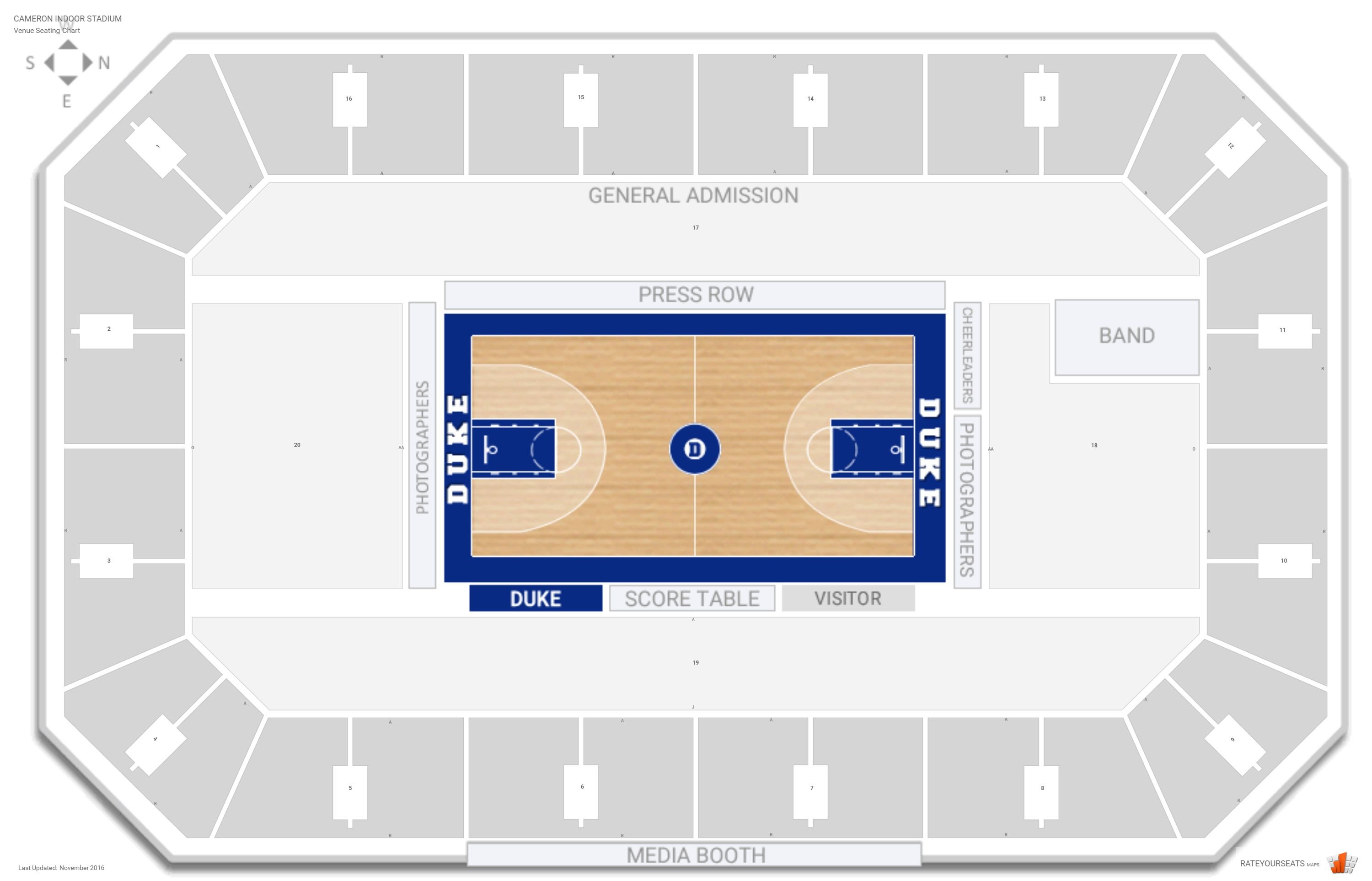 Cameron Indoor Stadium (Duke) Seating Guide