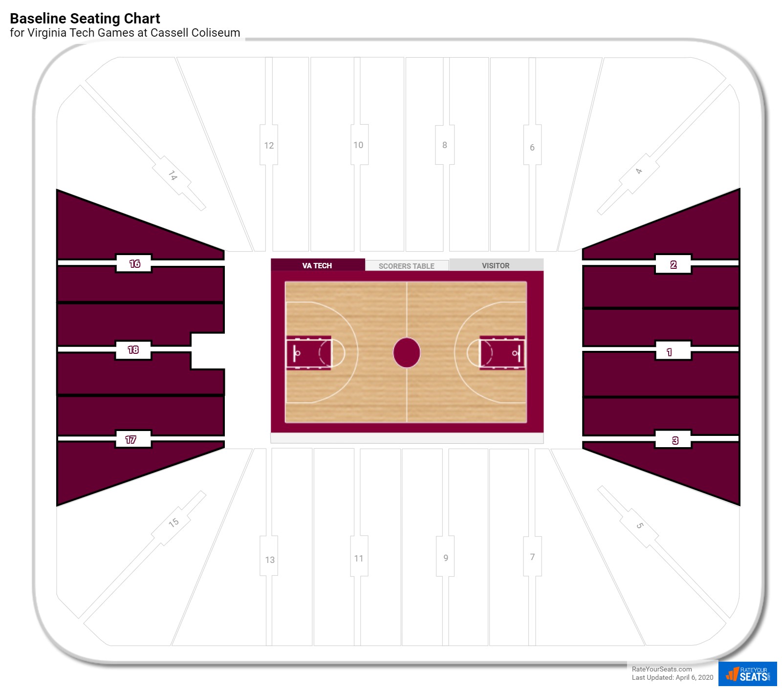 Cassell Coliseum Virginia Tech Seating Guide RateYourSeats