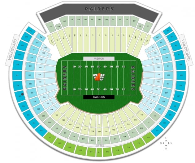 Oakland Coliseum Seating Zones Map