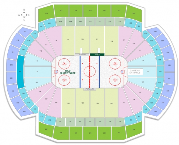 Xcel Energy Center Seating Zones Map