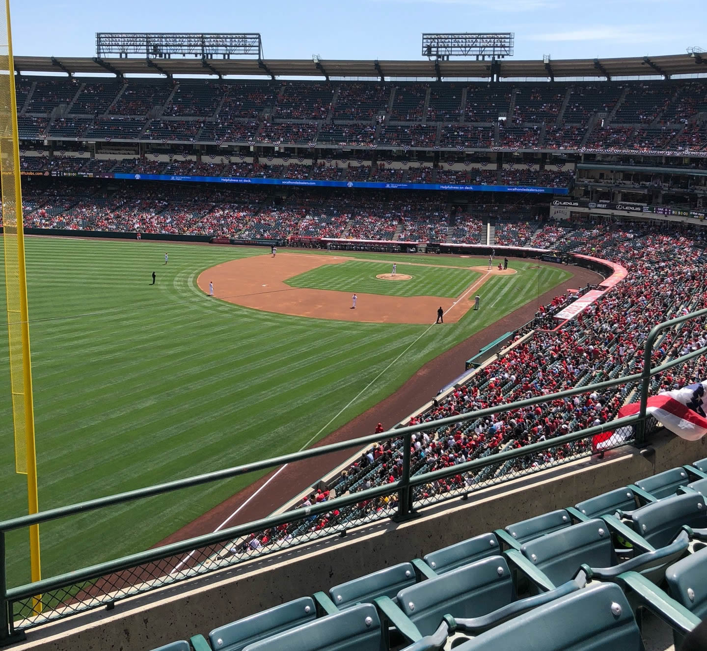 section 405, row d seat view  - angel stadium
