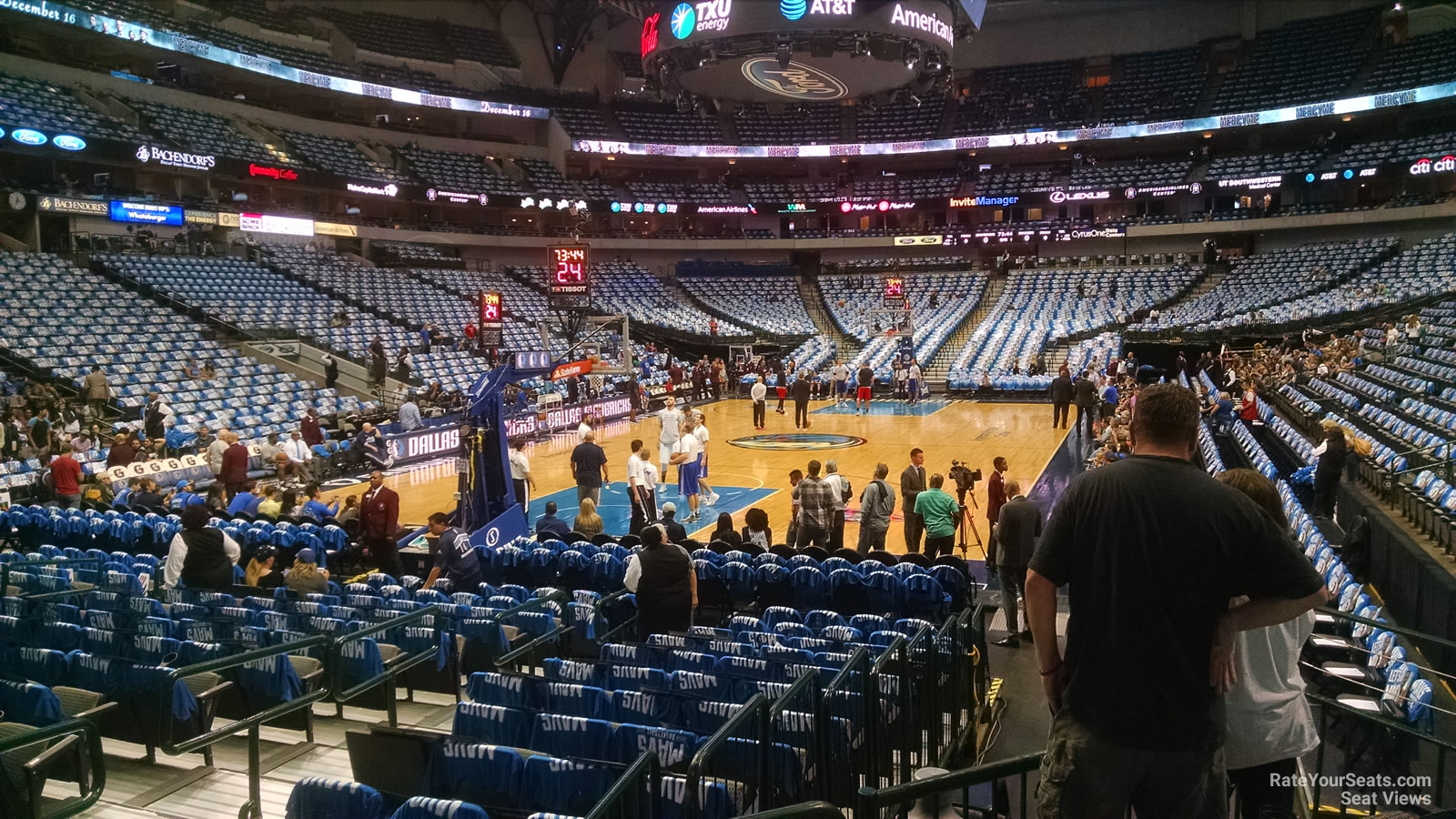 section 111, row d seat view  for basketball - american airlines center