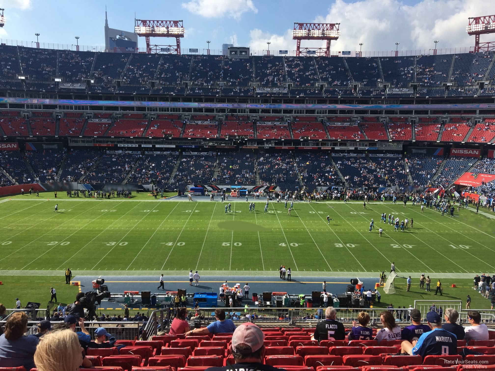 section 212, row l seat view  for football - nissan stadium