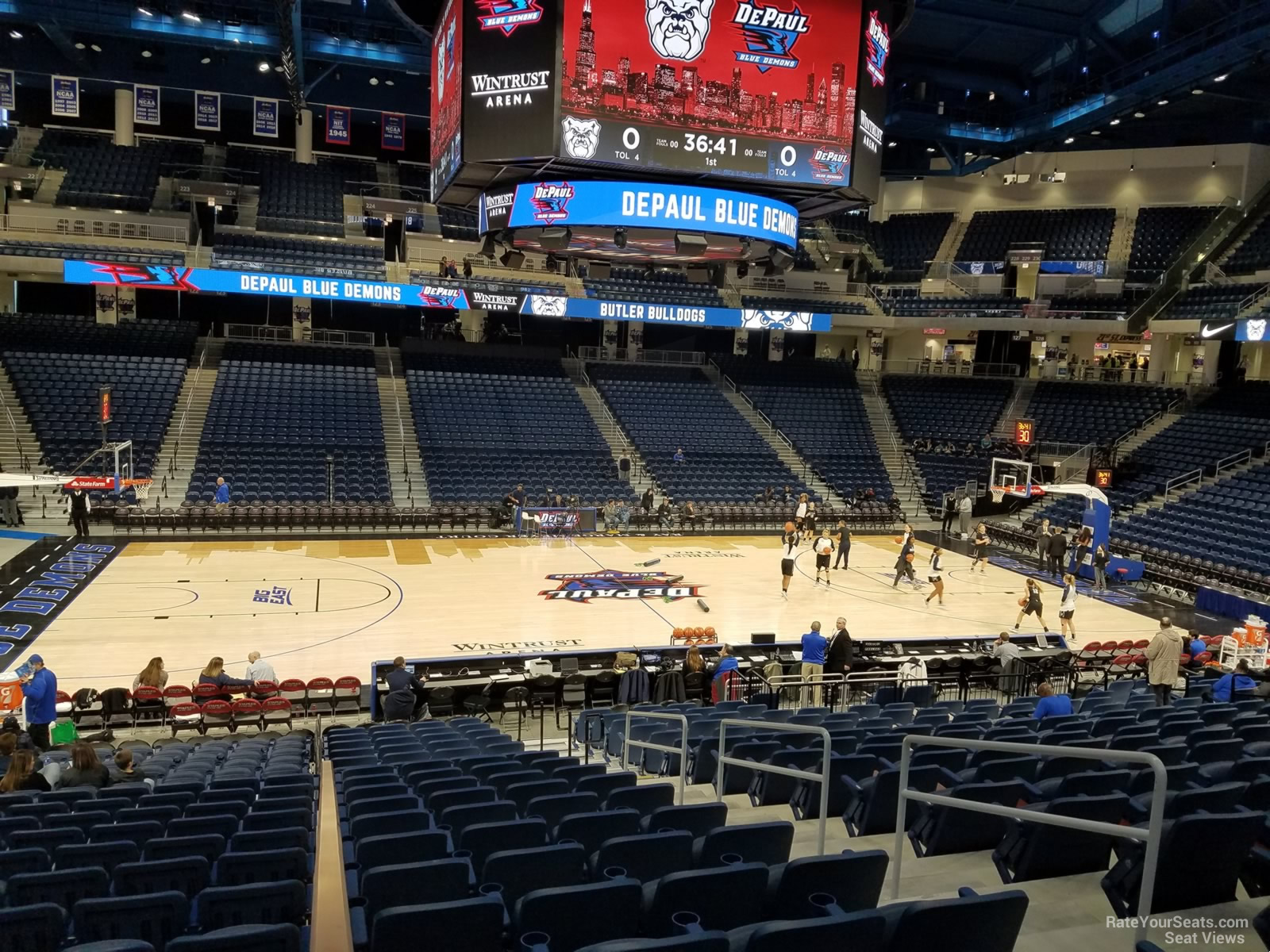 section 110, row p seat view  for basketball - wintrust arena
