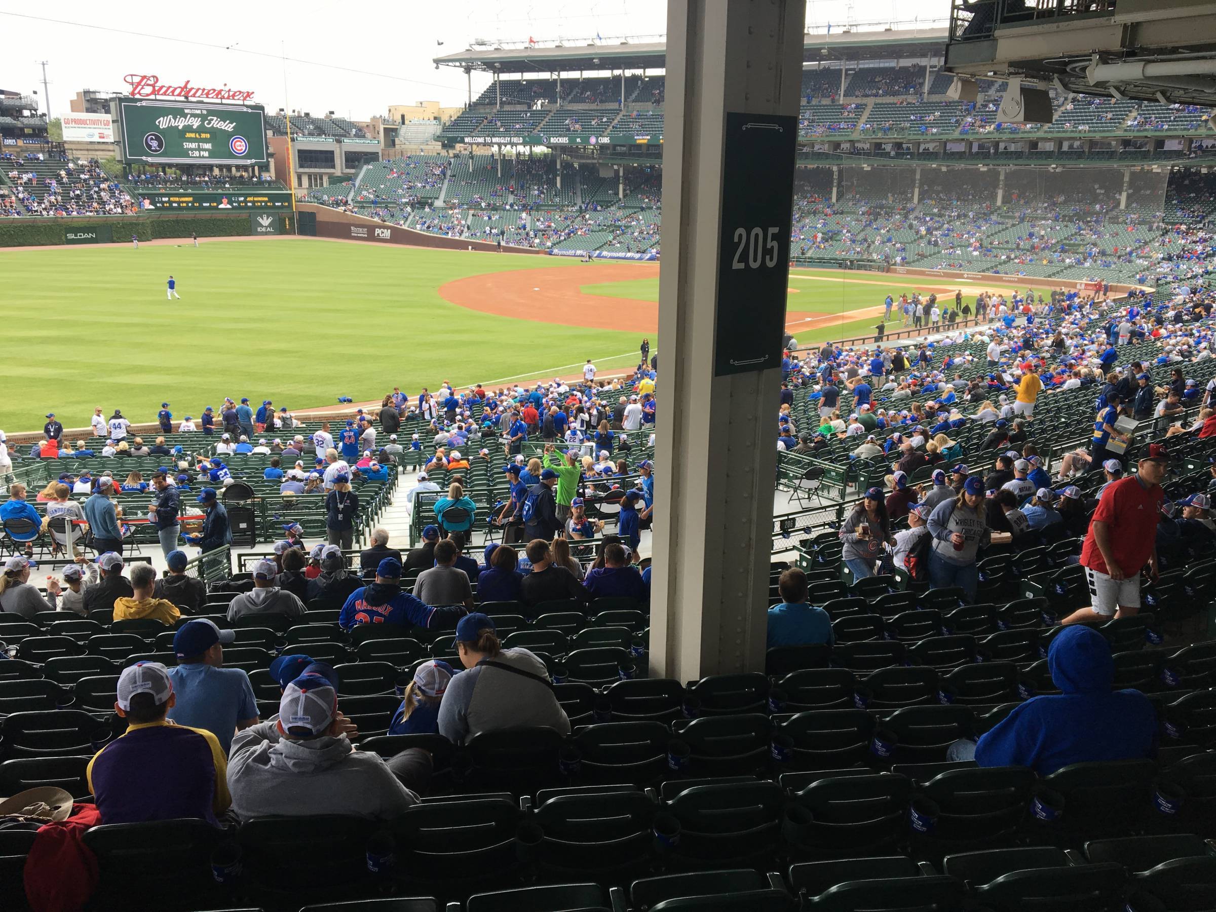 Pole in Section 205 at Wrigley Field