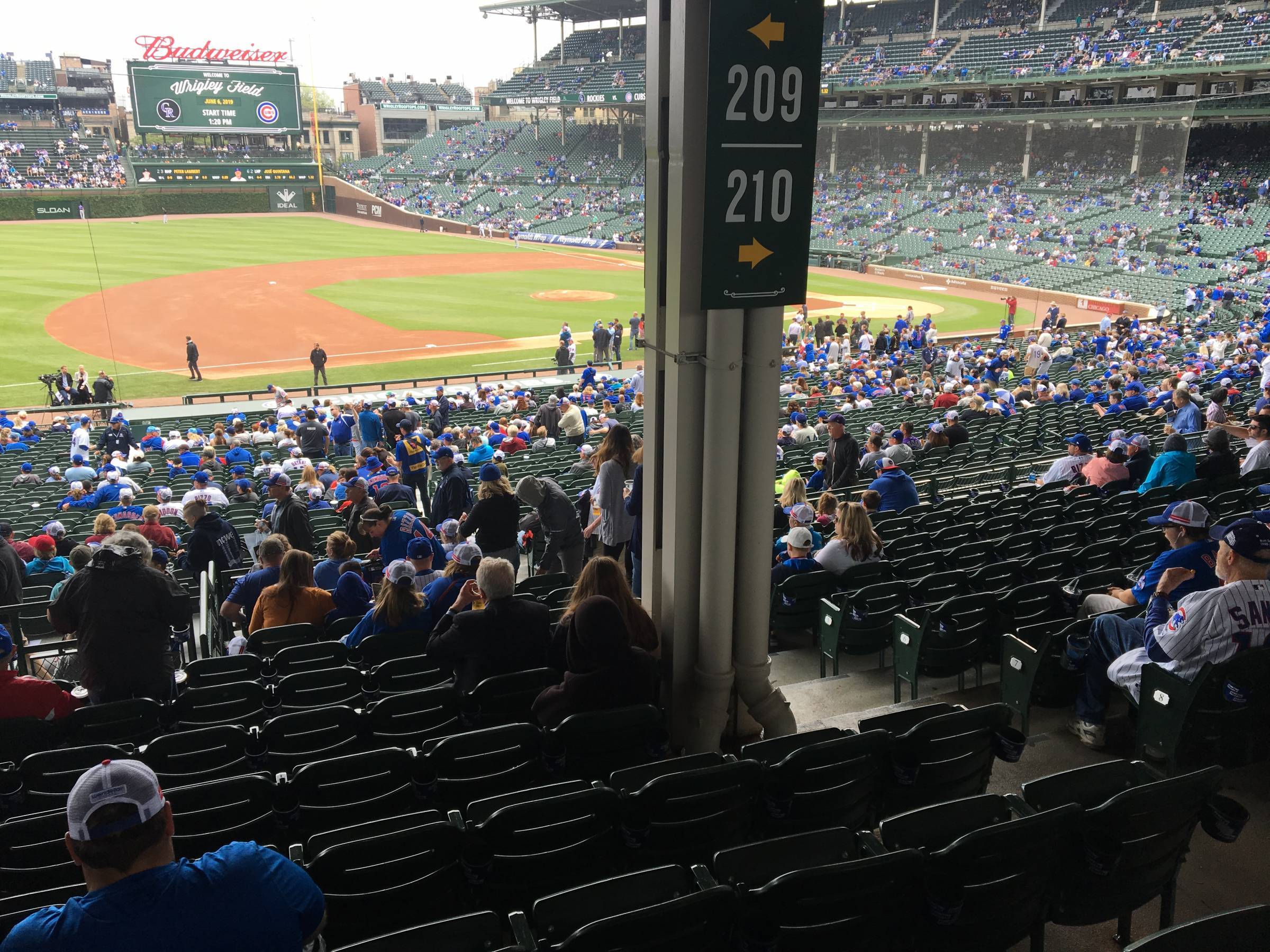 Pole in Section 209 at Wrigley Field