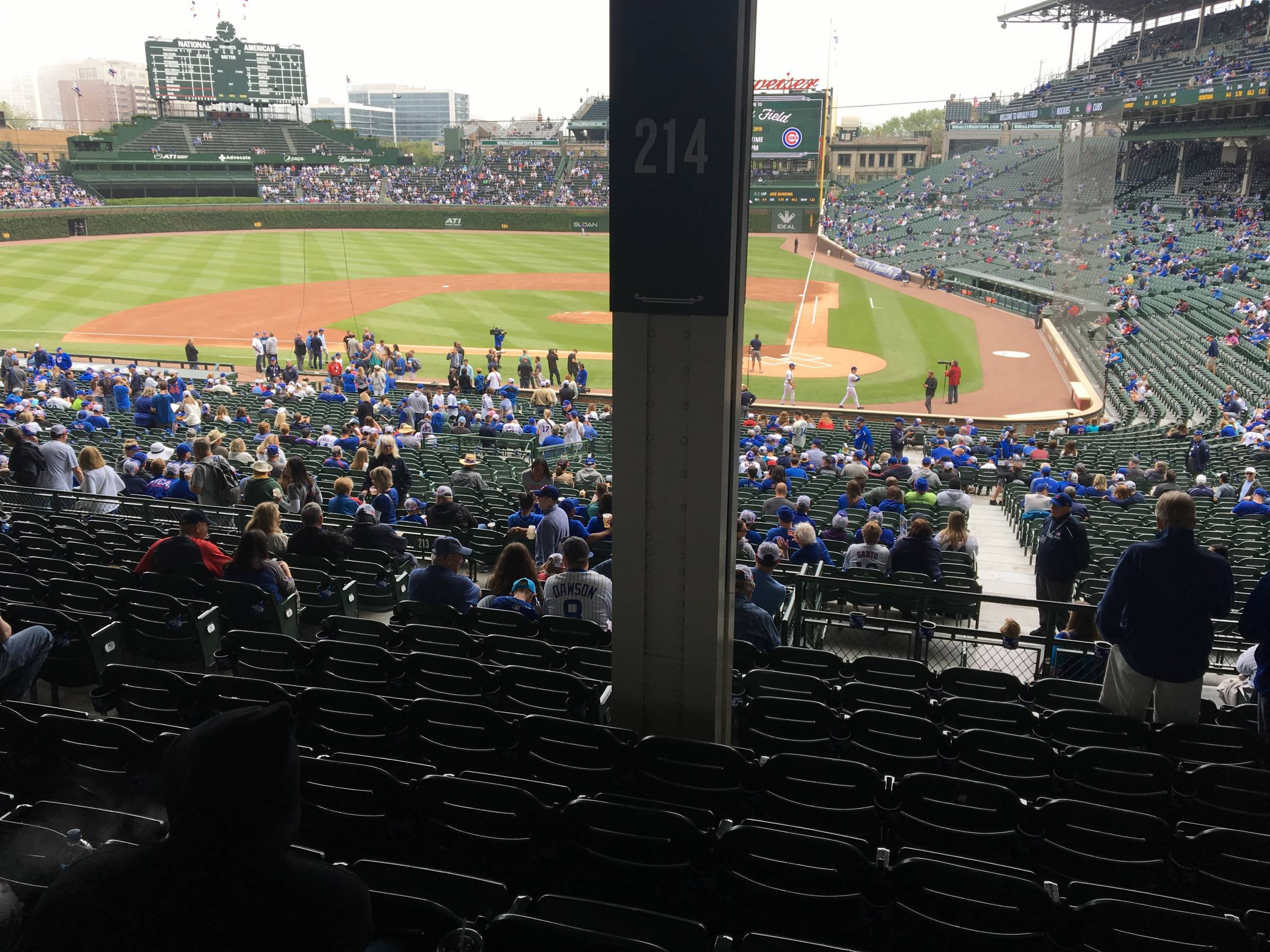 Pole in Section 214 at Wrigley Field