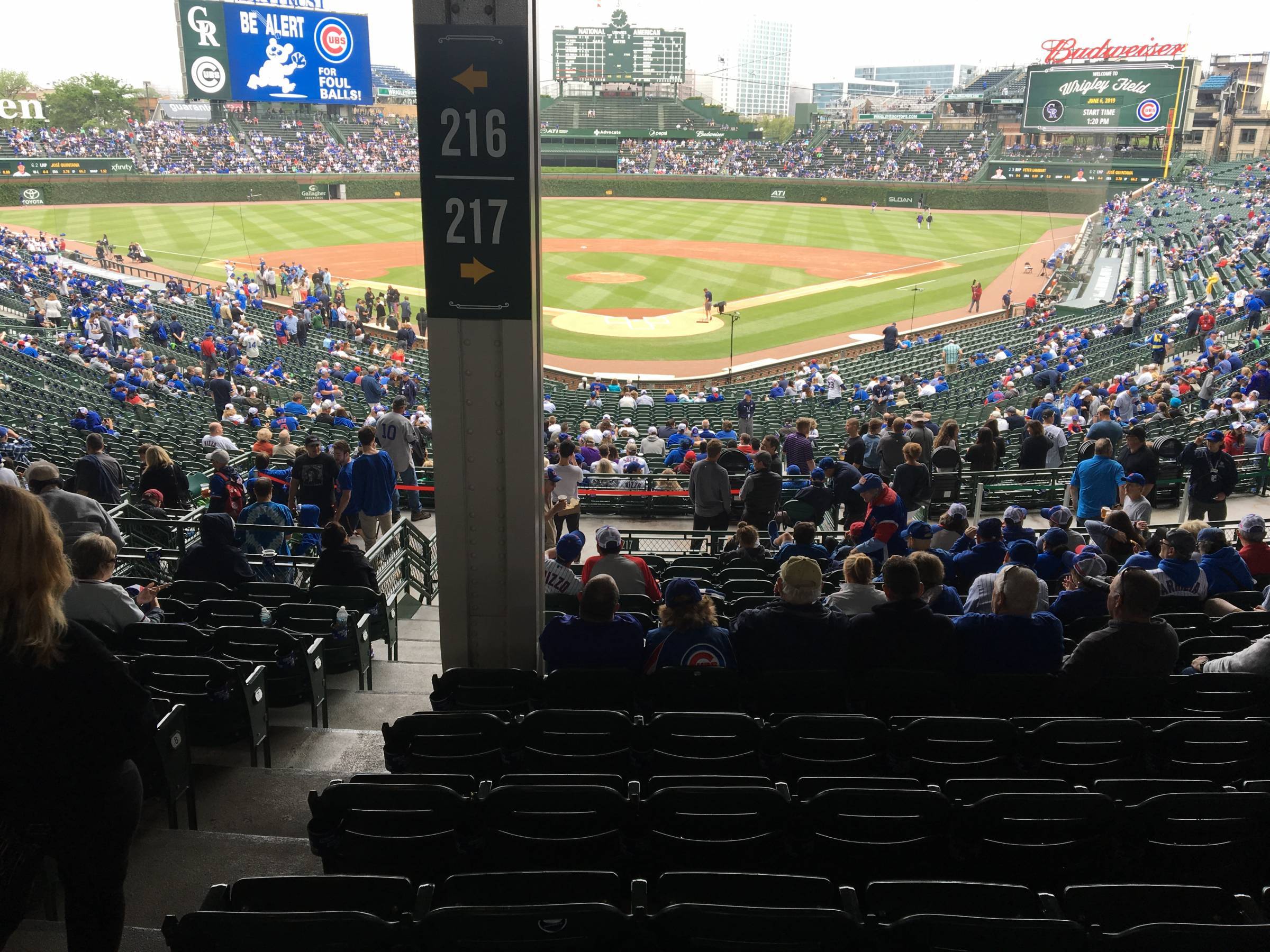 Pole in Section 217 at Wrigley Field