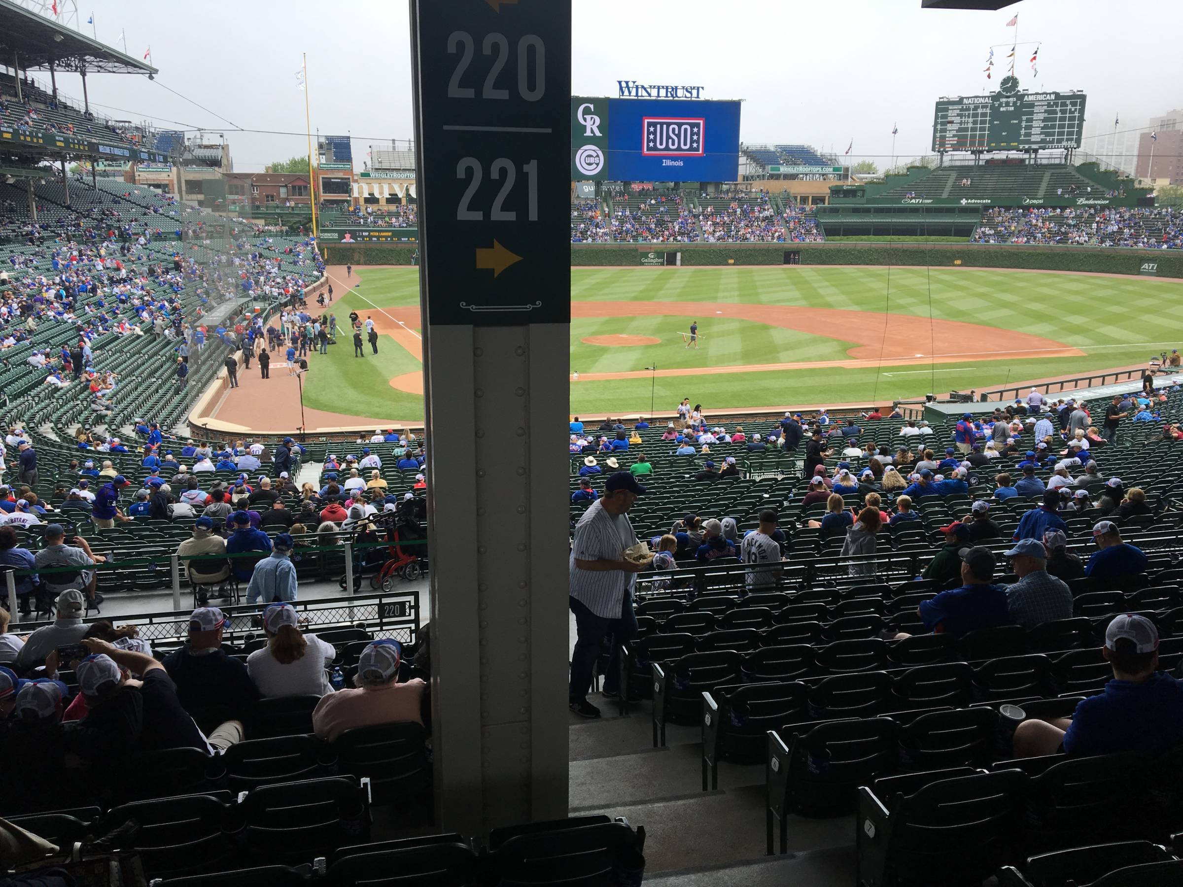 Pole in Section 220 at Wrigley Field