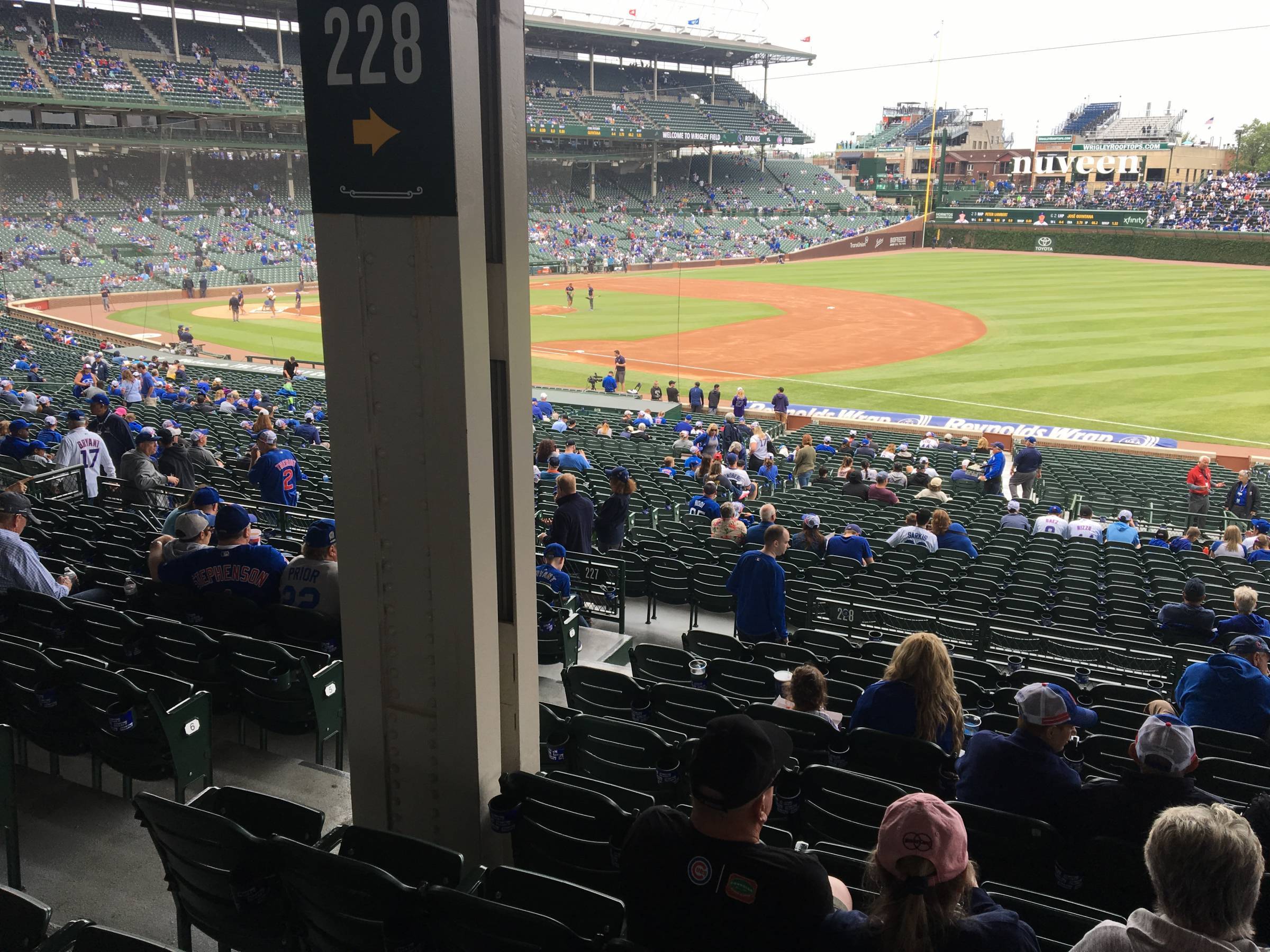 Pole in Section 228 at Wrigley Field