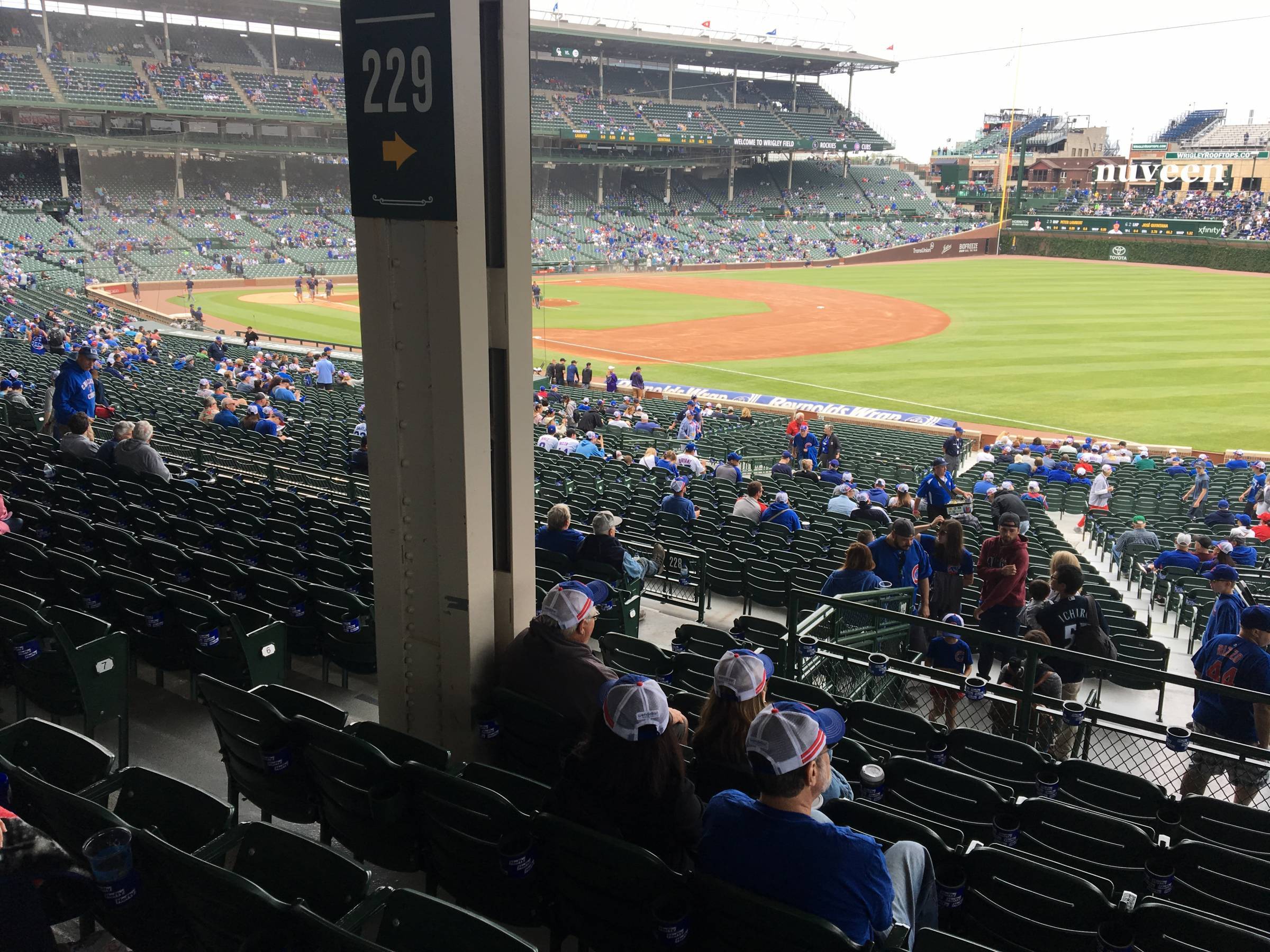 Pole in Section 229 at Wrigley Field