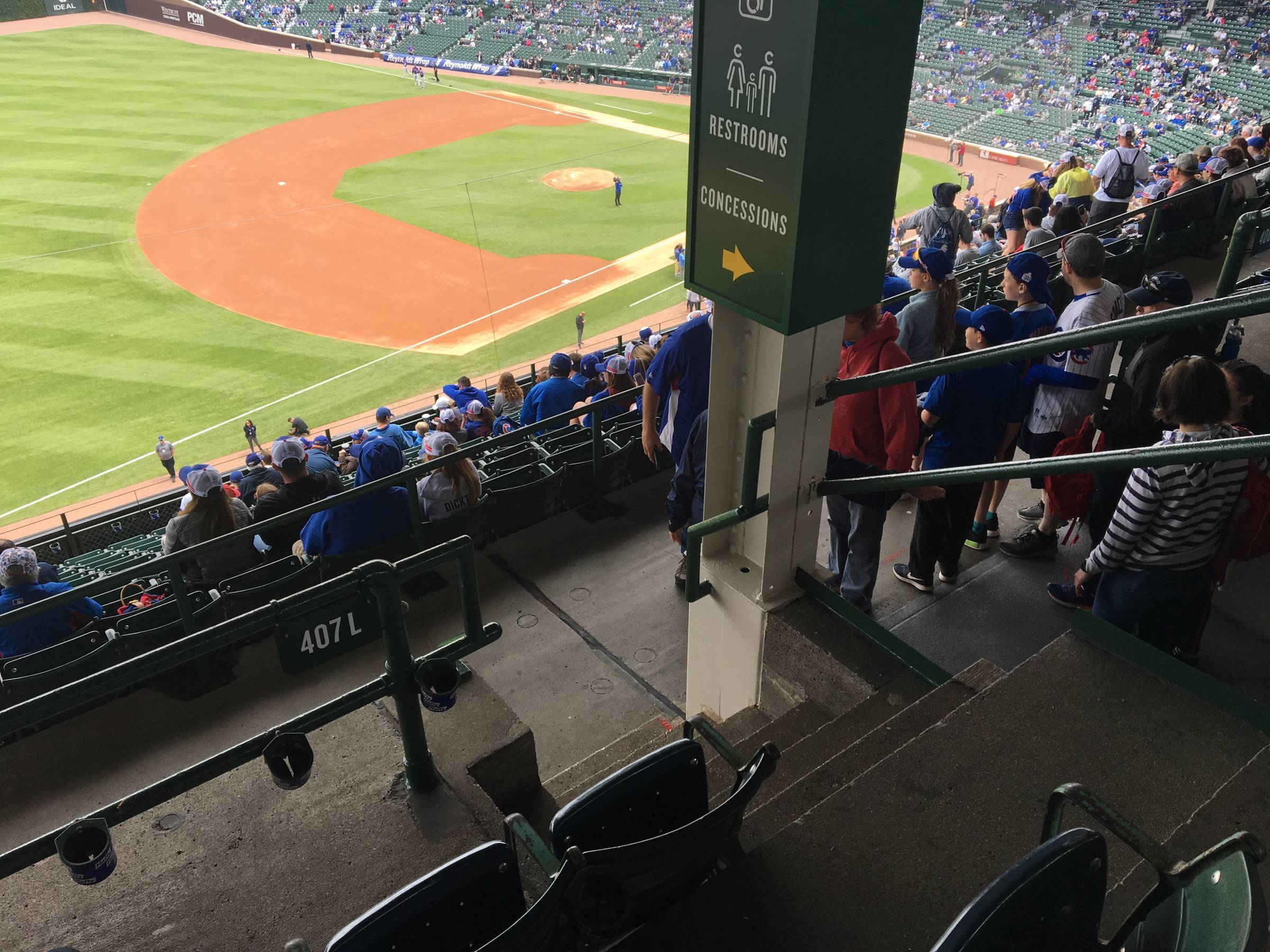 Pole in Section 408L at Wrigley Field