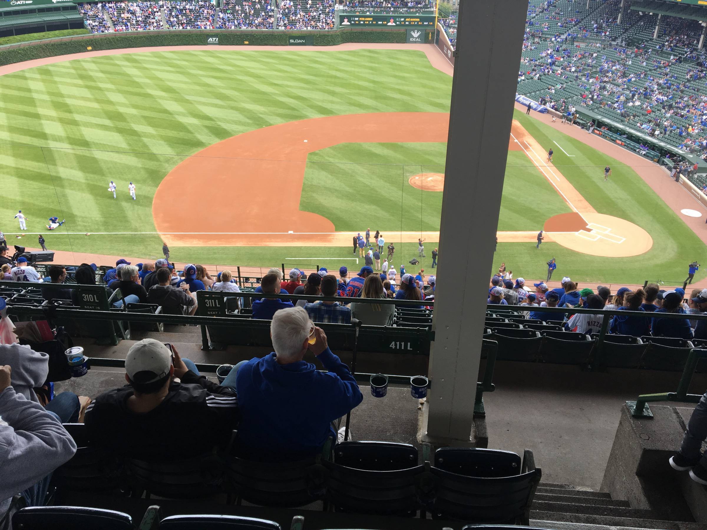 Pole in Section 411L at Wrigley Field