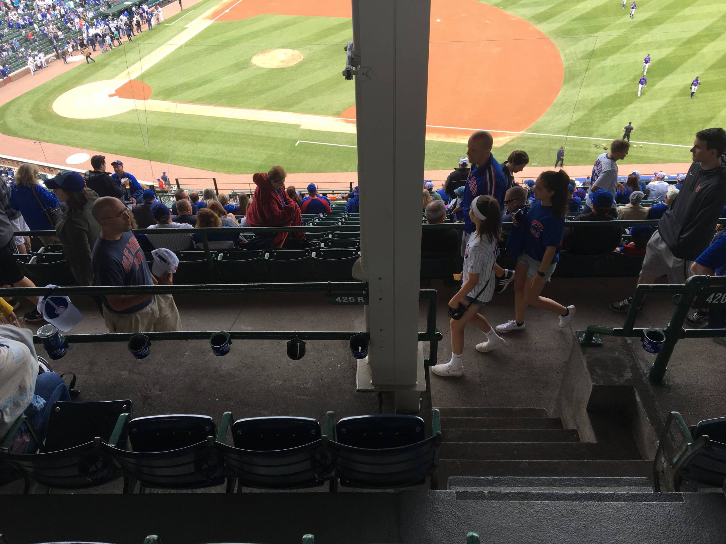 Pole in Section 425R at Wrigley Field