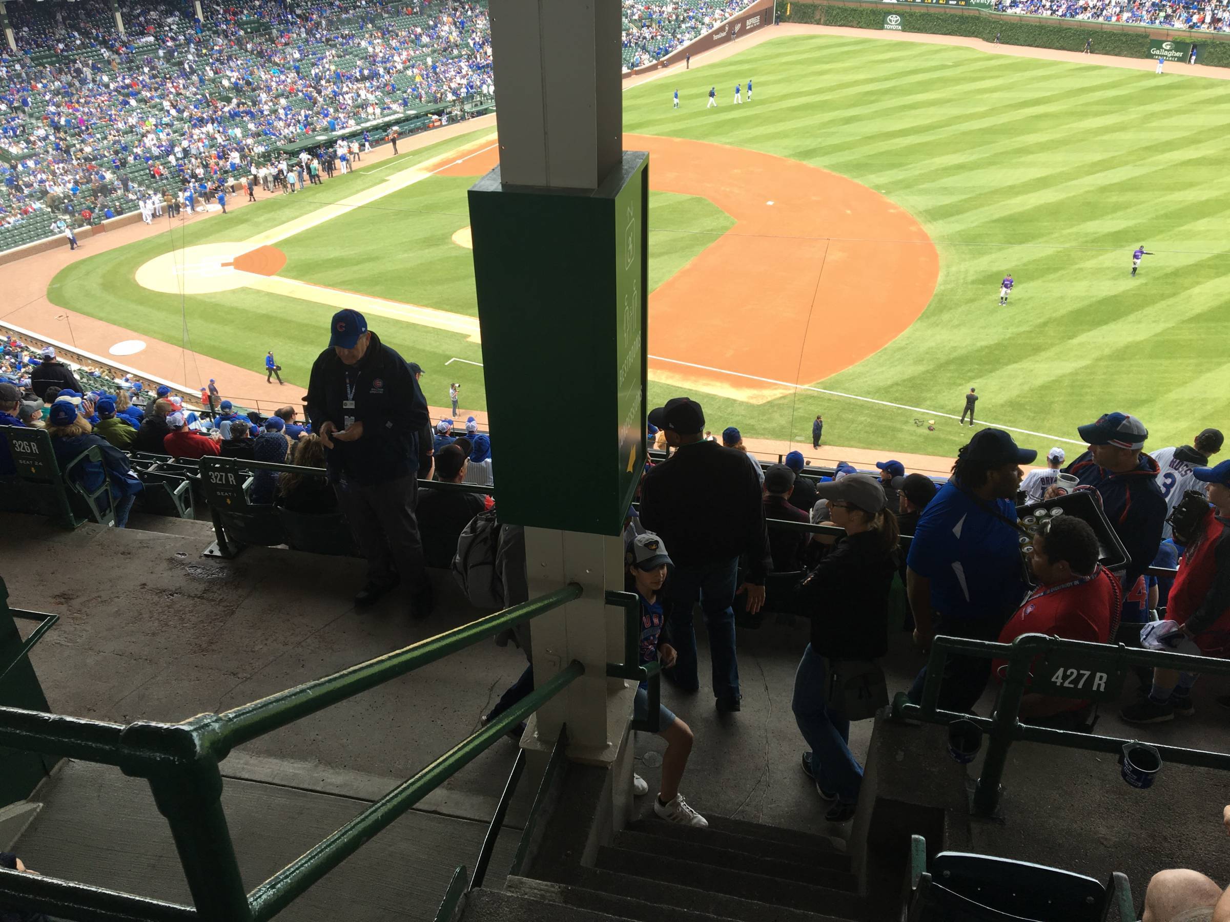 Pole in Section 426R at Wrigley Field
