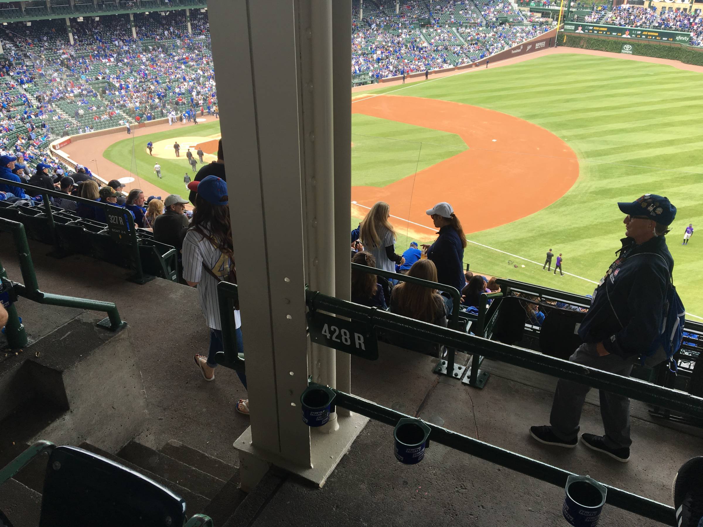Pole in Section 428R at Wrigley Field