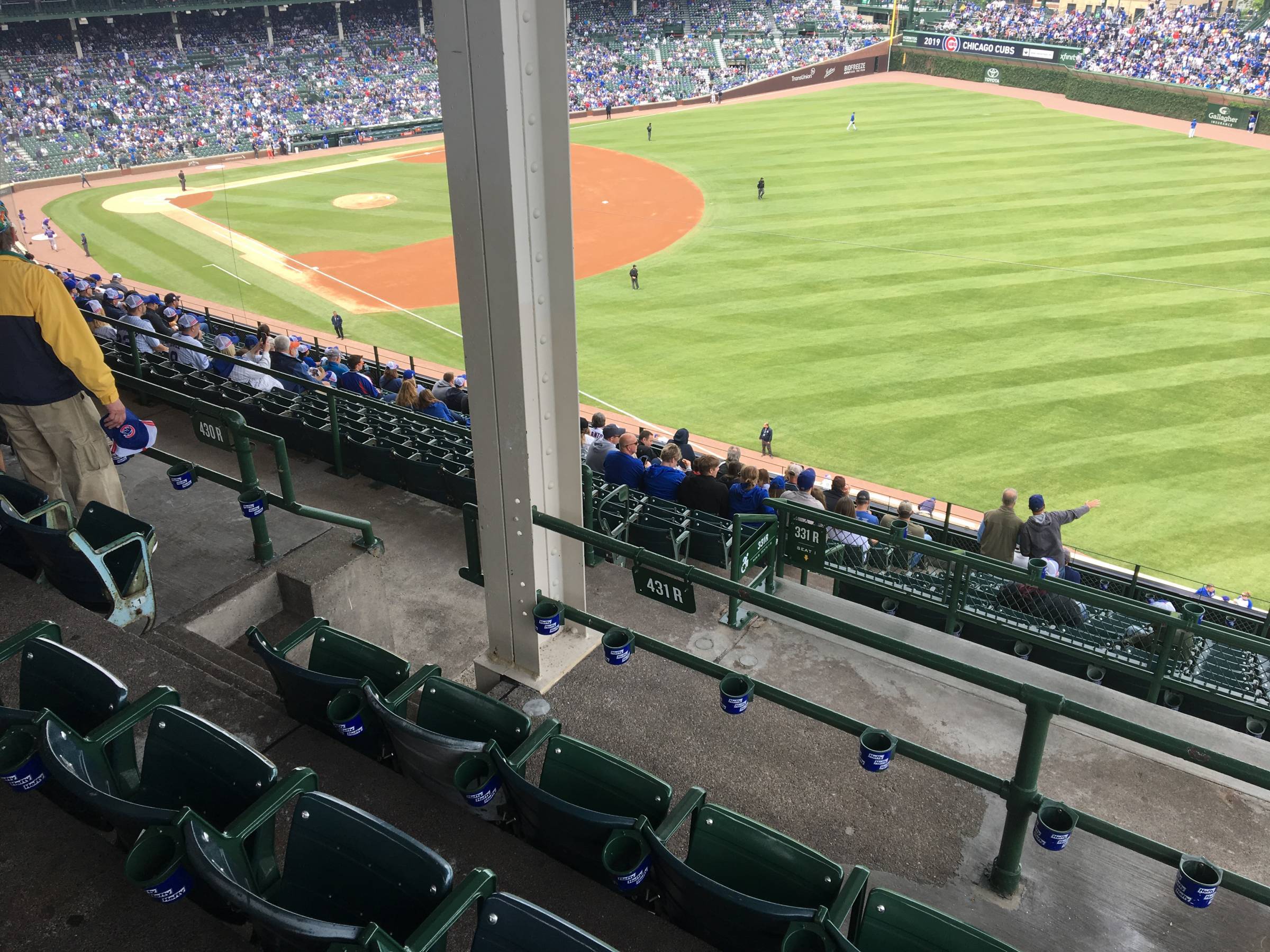 Pole in Section 431R at Wrigley Field