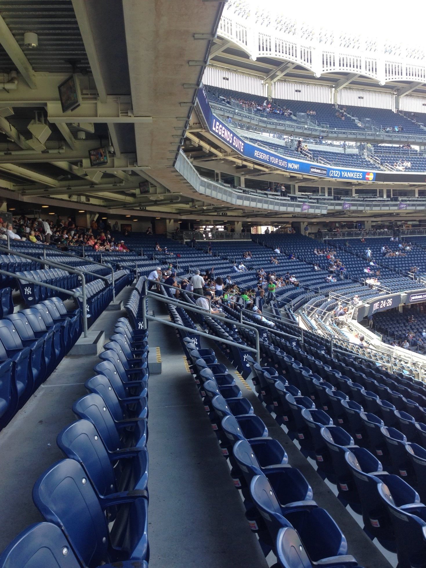 Yankee Stadium seats are empty moments before fans are let in the