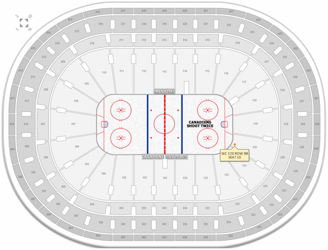 Montreal Canadiens Bell Centre Seating Chart & Interactive Map