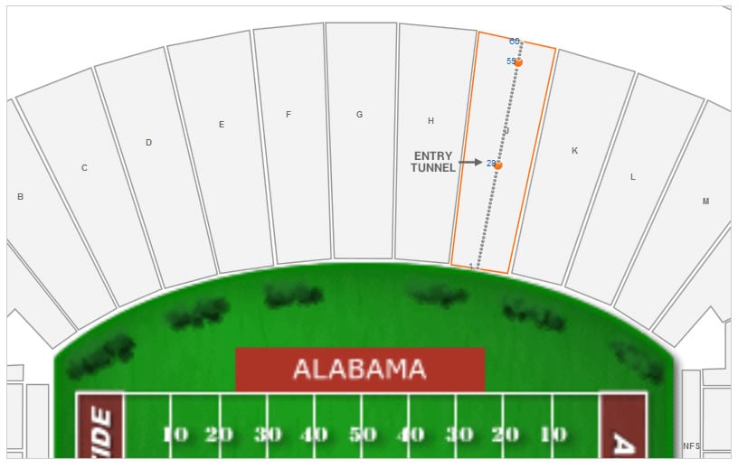 University Of Alabama Seating Chart