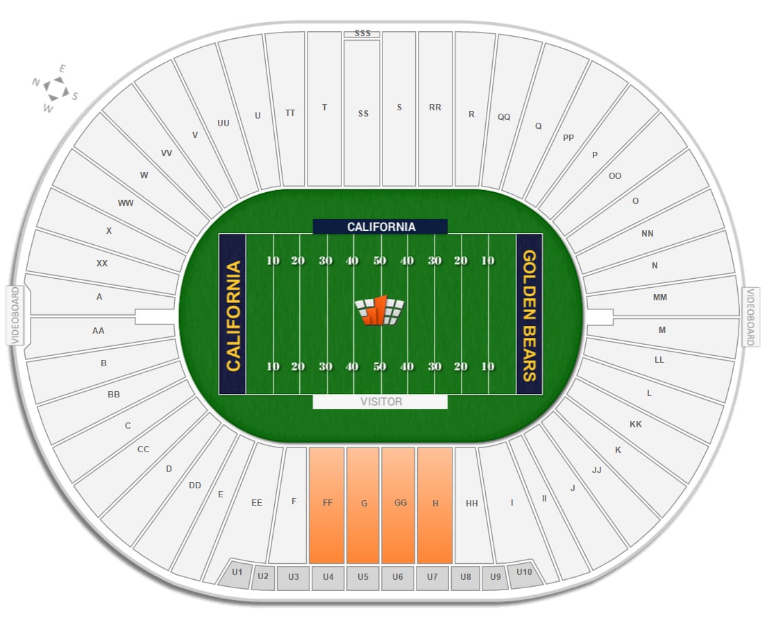 What seats have backs at Cal Memorial Stadium?