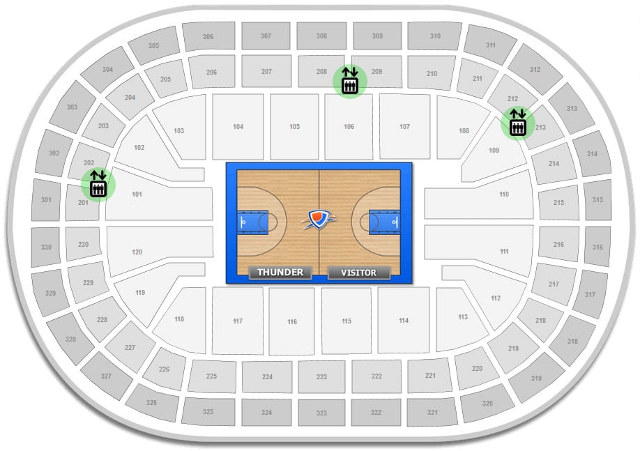 Okc Arena Seating Chart