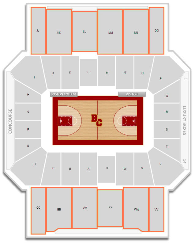 Conte Forum Seating Chart Basketball