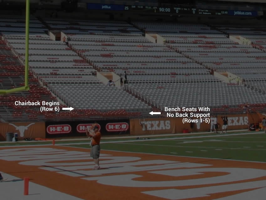 Chairback Seating in Section 6 at DKR Texas Memorial Stadium