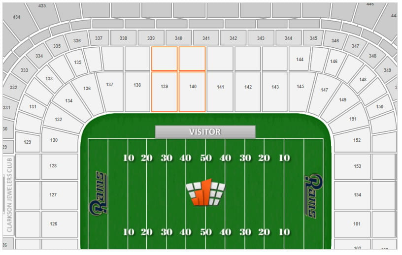 edward jones dome sections 139 140 seating location