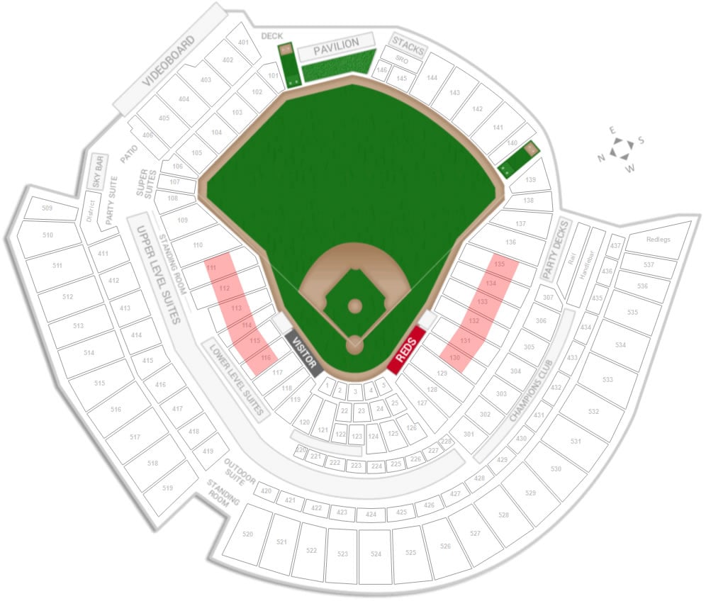 Great American Ballpark Seating Chart Row Numbers