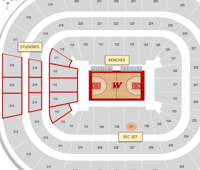 Kohl Center Seating Chart Basketball