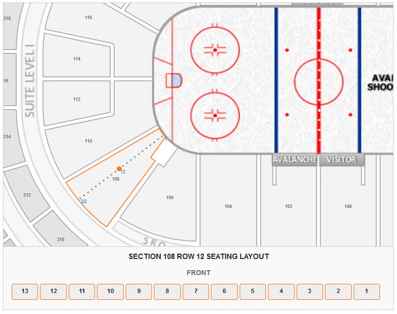 Pepsi Center Seating Chart For Avalanche Games