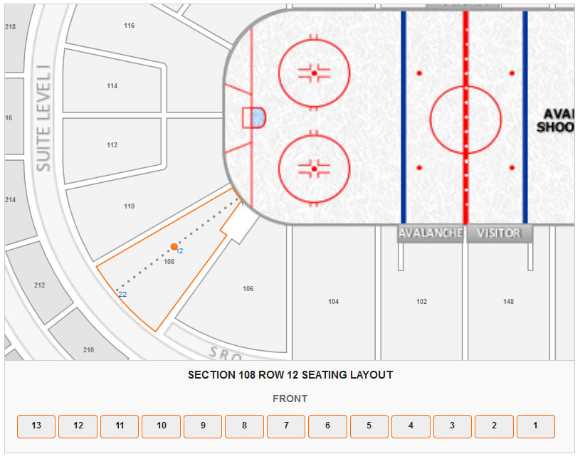 Seating Chart Pepsi Center Avalanche