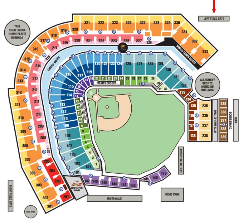 Pittsburgh Pirates PNC Park Seating Chart & Interactive Map