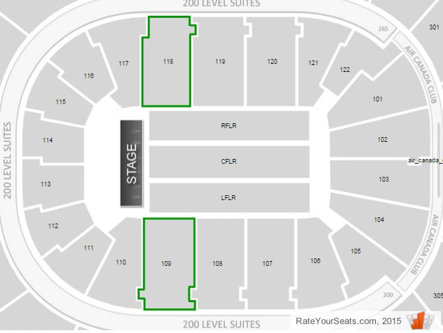 Air Canada Centre Seating Chart With Row Numbers