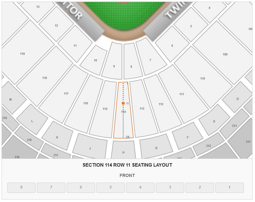 Minnesota Twins Target Field Seating Chart & Interactive Map ...