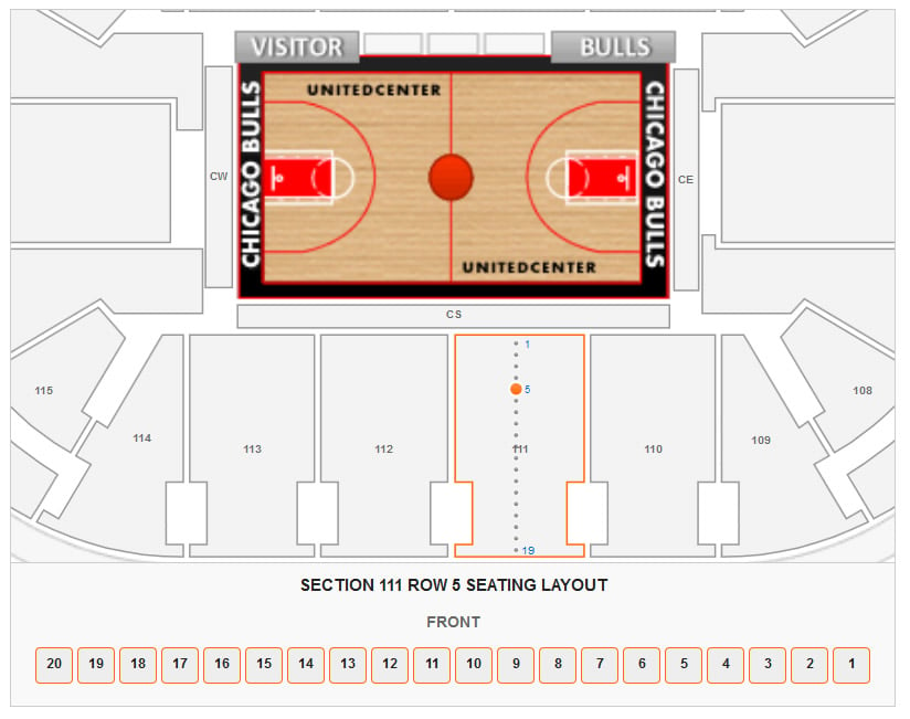 Chicago Bulls United Center Seating Chart