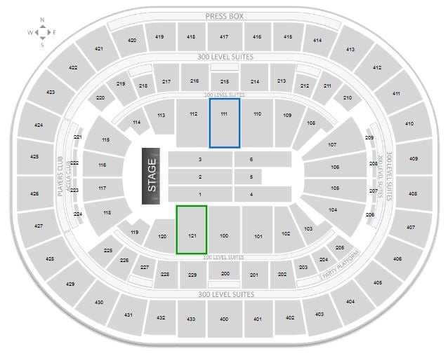 What section is better for a concert at Verizon Center 111 or 121