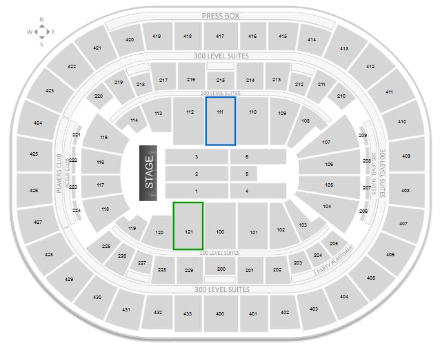 What section is better for a concert at Verizon Center 111 or 121