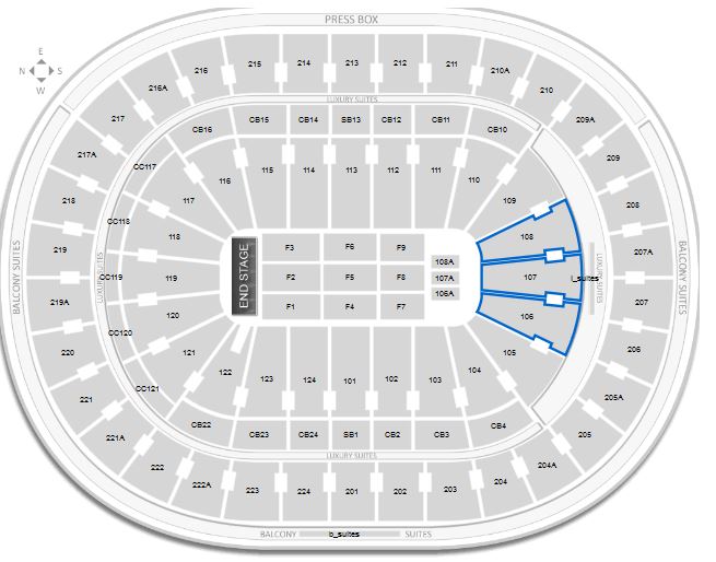 Best views for concert at Wells Fargo Center