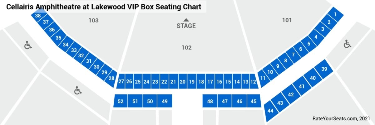 Lakewood Amphitheatre Detailed Seating Chart