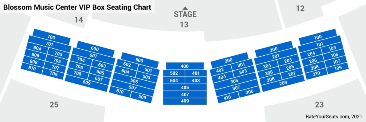 Blossom Music Center Seating Chart With Seat Numbers