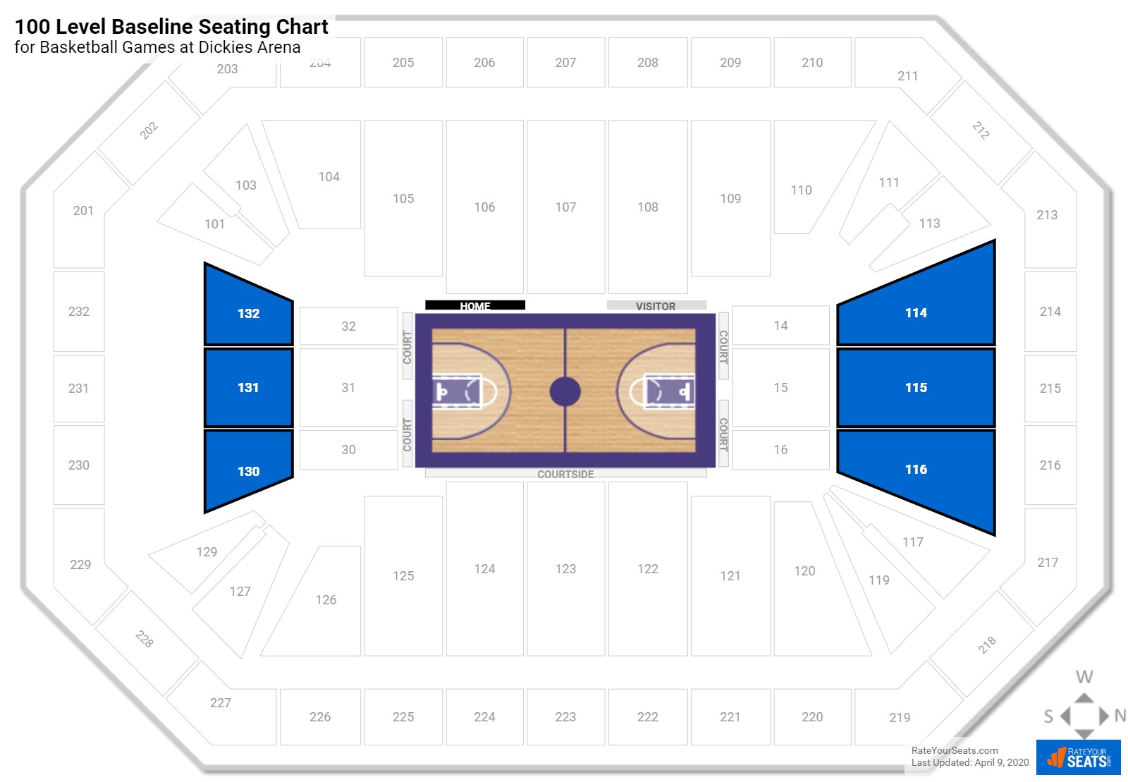 Dickies Arena Seating Chart With Seat Numbers