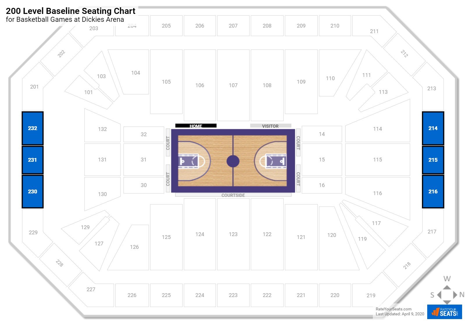 Dickies Arena Seating Chart With Seat Numbers