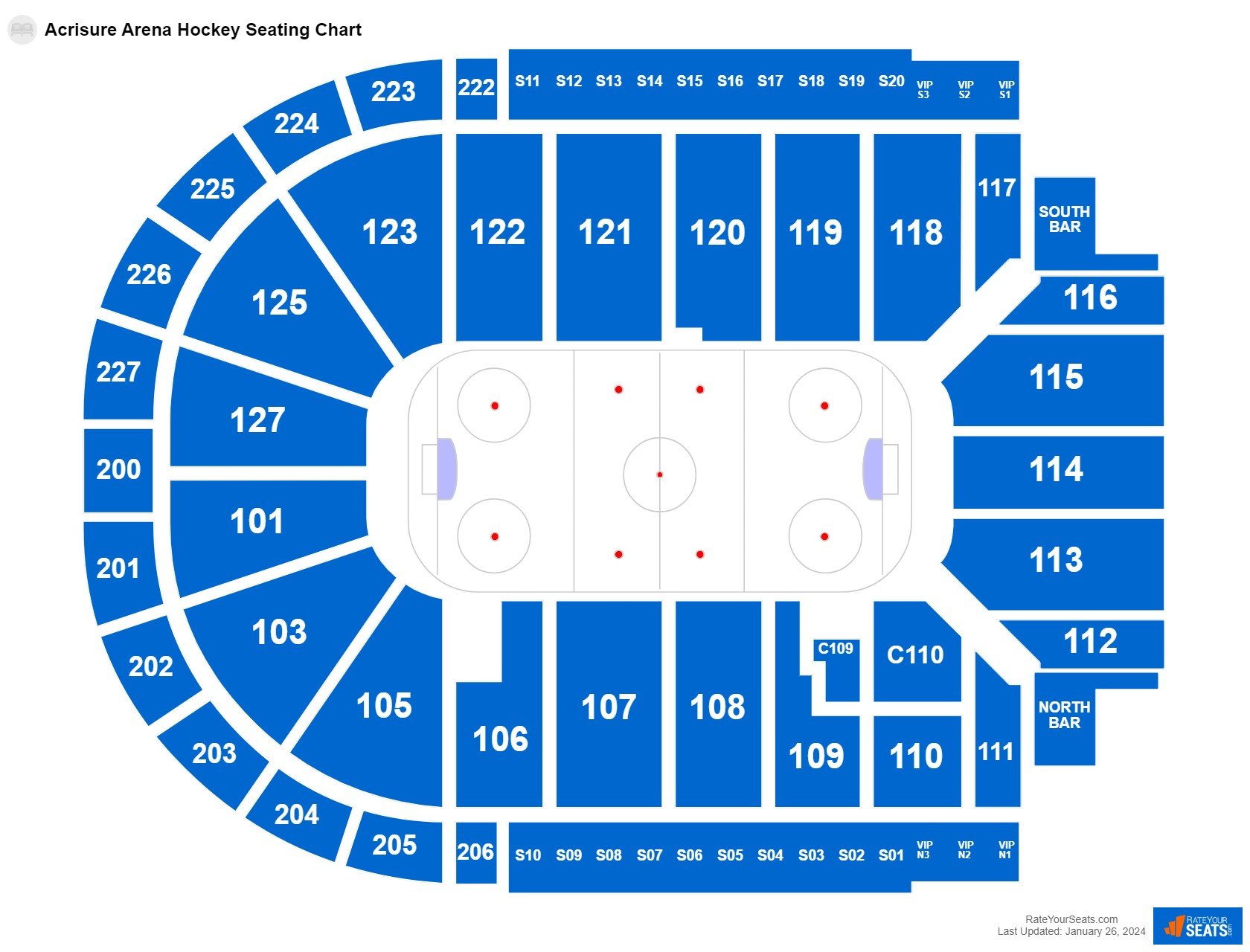 Hockey seating chart at Acrisure Arena