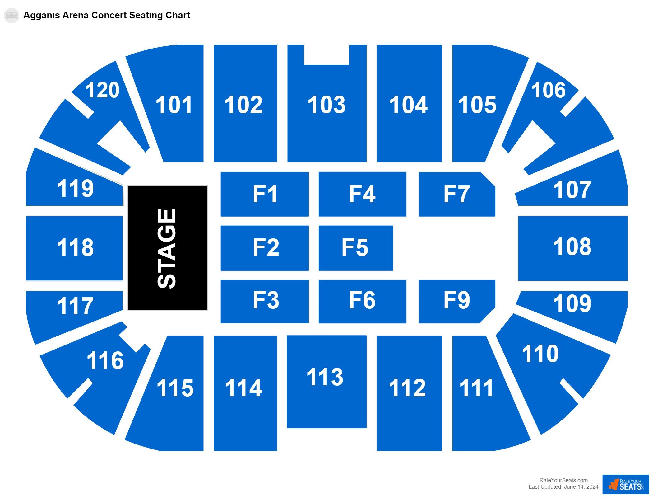 Concert seating chart at Agganis Arena