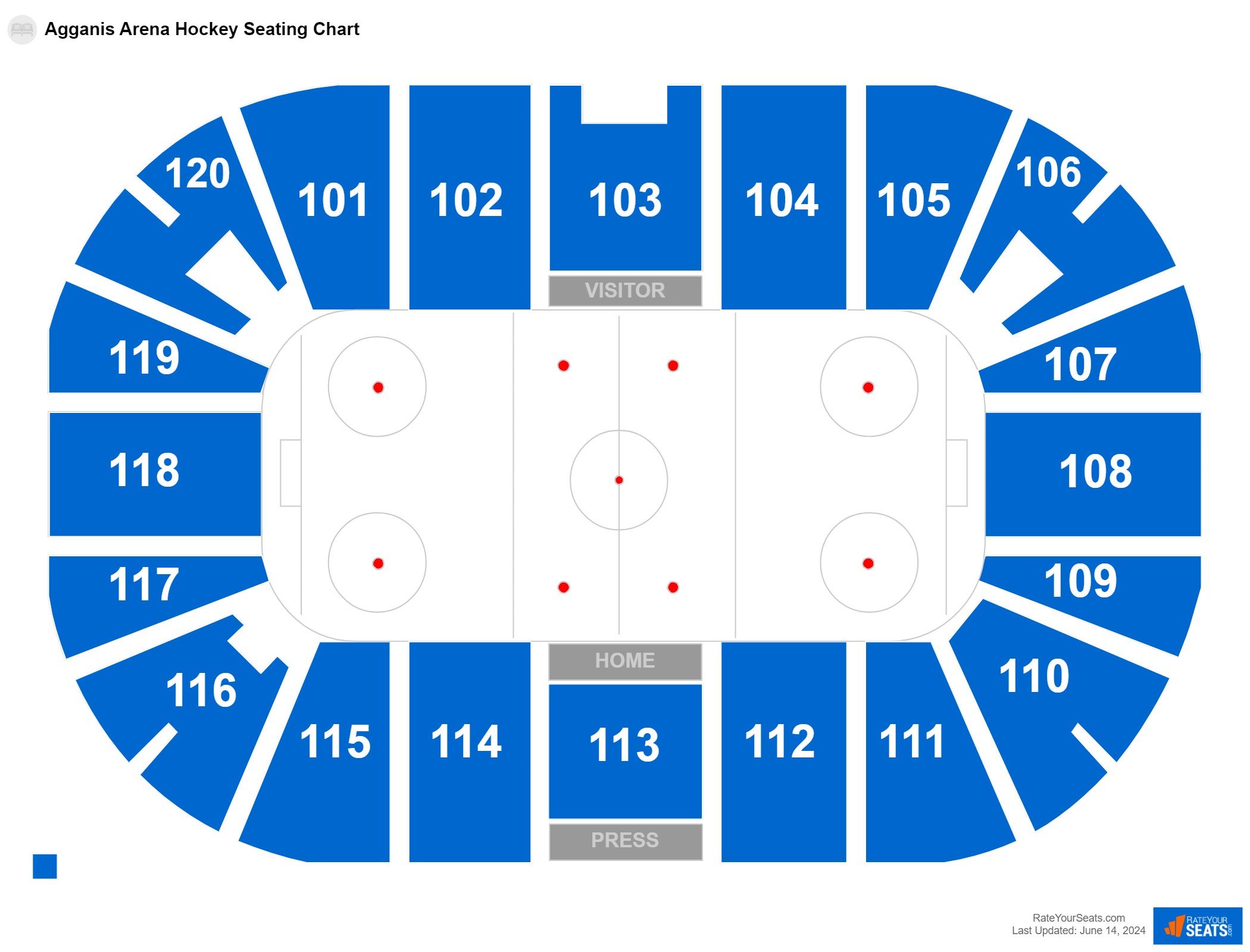 Hockey seating chart at Agganis Arena